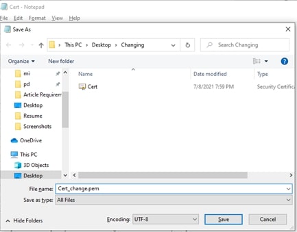 .crt certificate file into .pem file