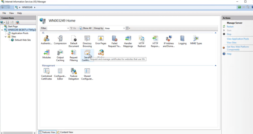 How to import ssl tls certificates to iis server manager