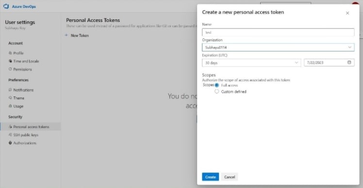 Personsal Token Modal