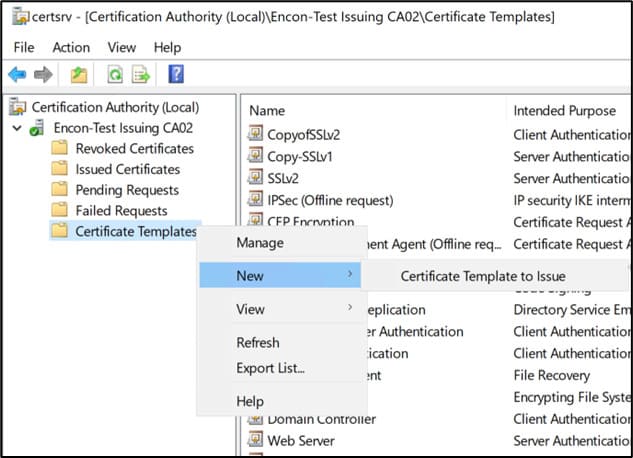 Certificate templates available