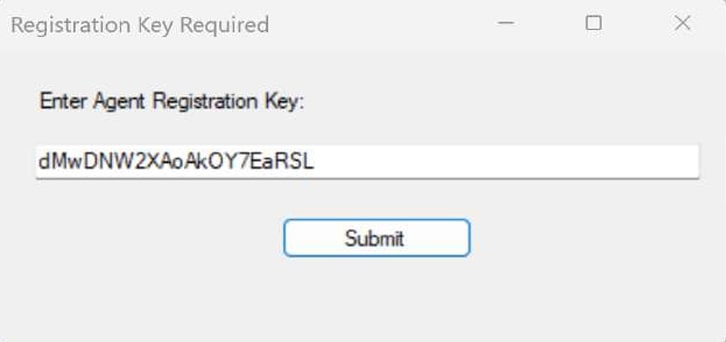 Agent Registration Key