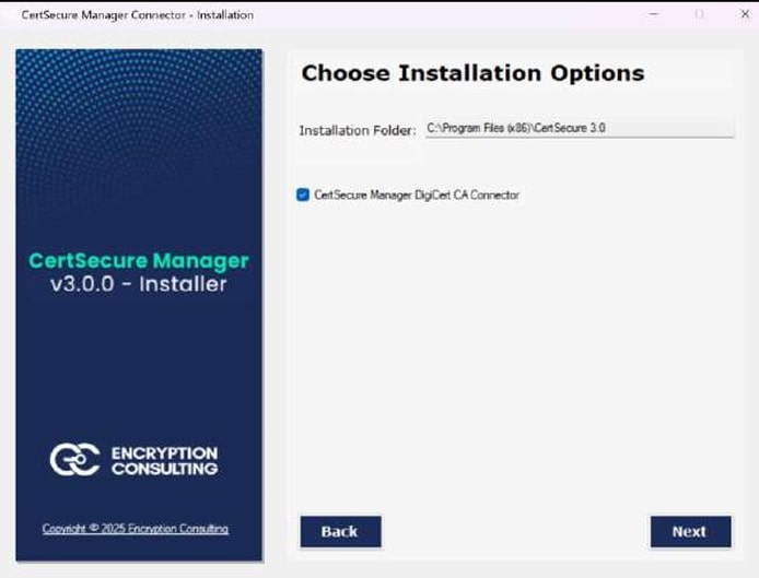 Connector Install options