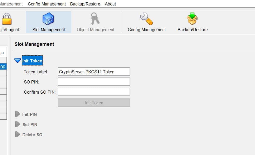 Select Init token label