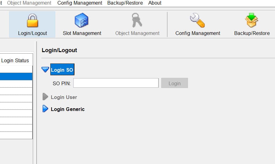 Select Login SO option