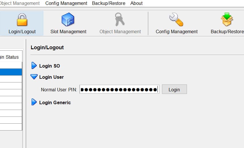 Log in again as the user