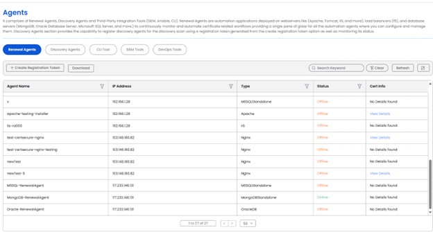 Certsecure agents route