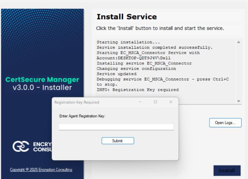 Enter Registration Key