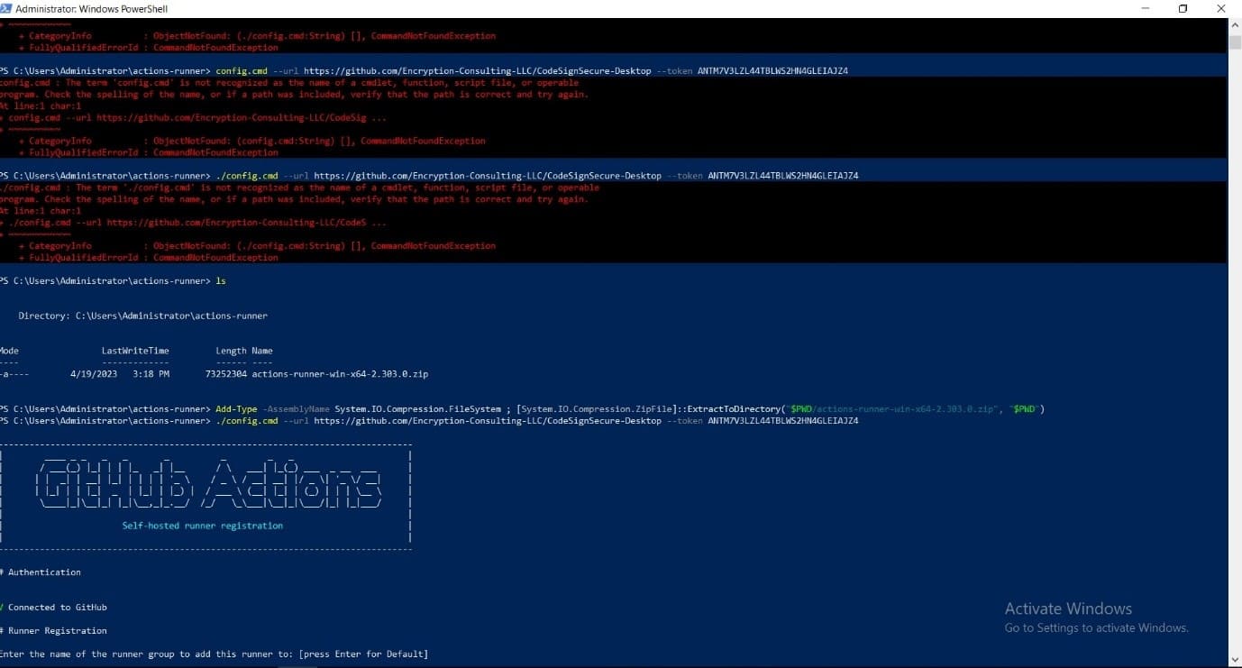 Runner Registration screen