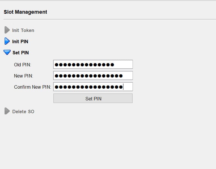 Set a new SO PIN