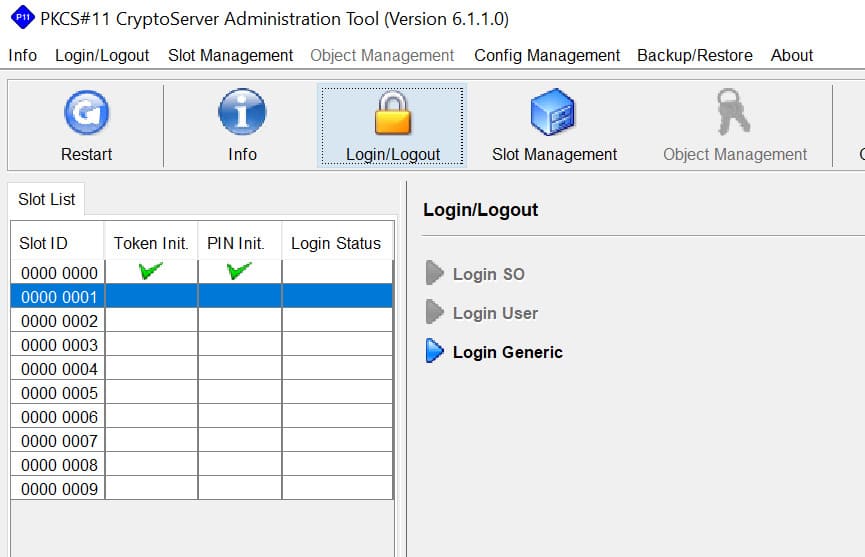 Select Login Generic option