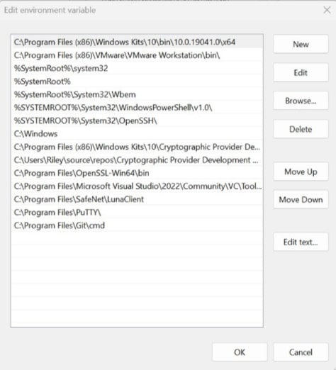 Sign Tool directory path