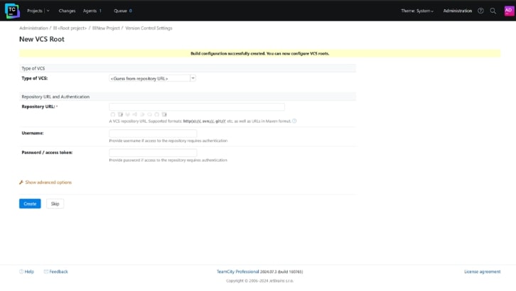 Version control settings