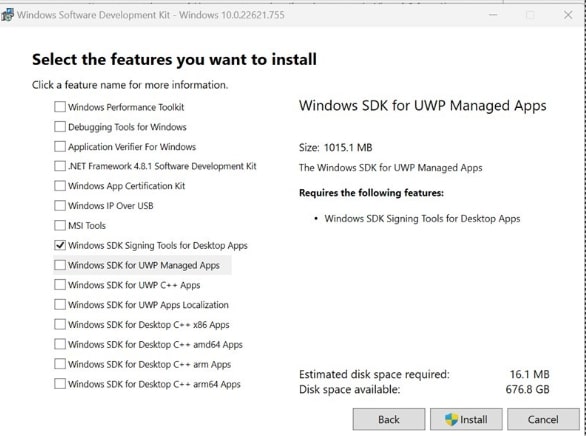Windows SDK Feature