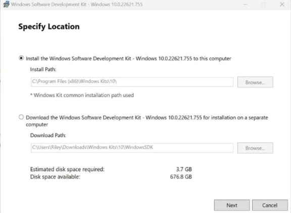 Windows SDK Installer