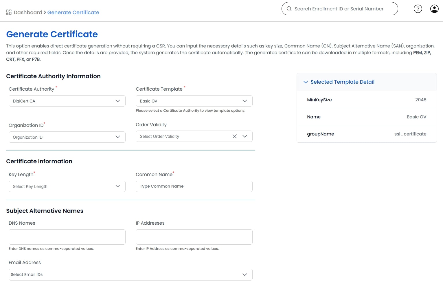 certificate request workflow