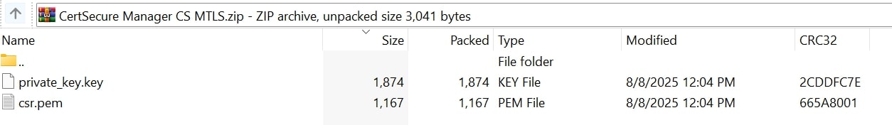 CSR & Private Key