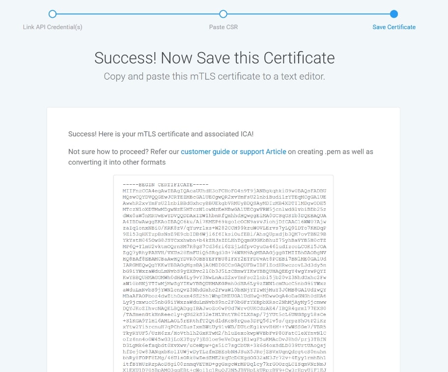 Save mTLS Certificate