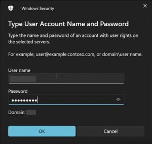 Provide the username and password