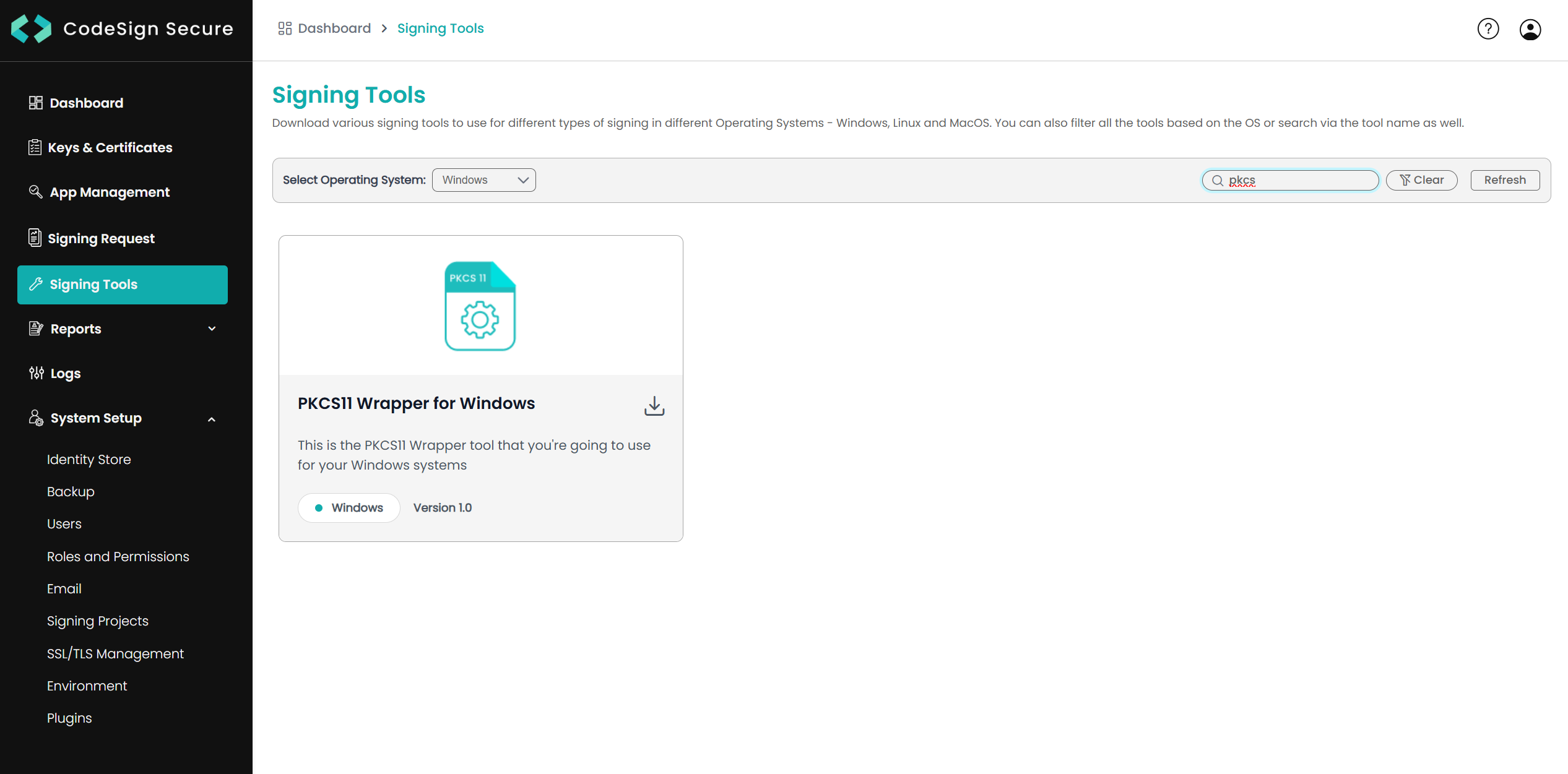 codeSigning signing tools windows