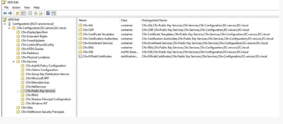 Certification Authorities Container