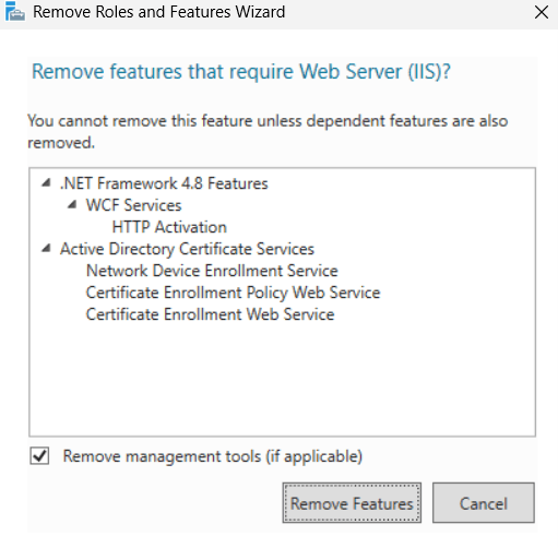 Remove Features Prompt