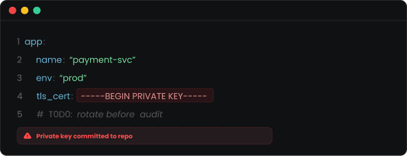 certificates end up hardcoded