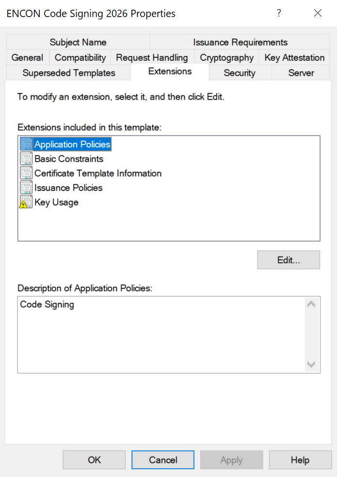 Certificate Template Anatomy
