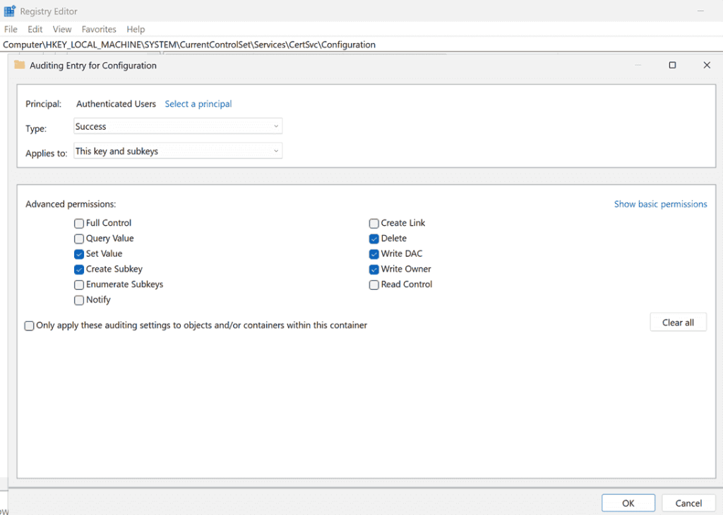 audit registry
