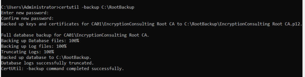 Backup for CA