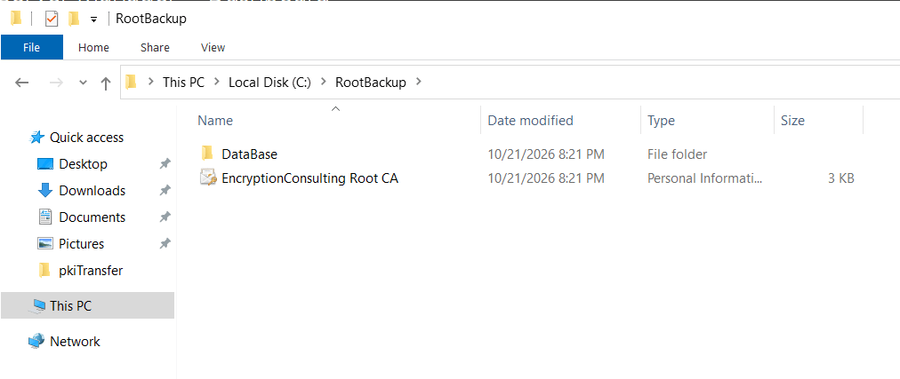 CA backup Validation