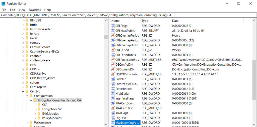 DBFlag registry key