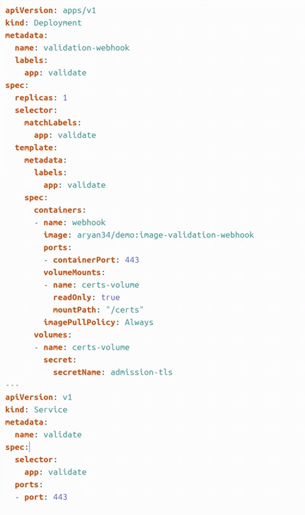 webhook-deploy.yaml file opened in a text editor