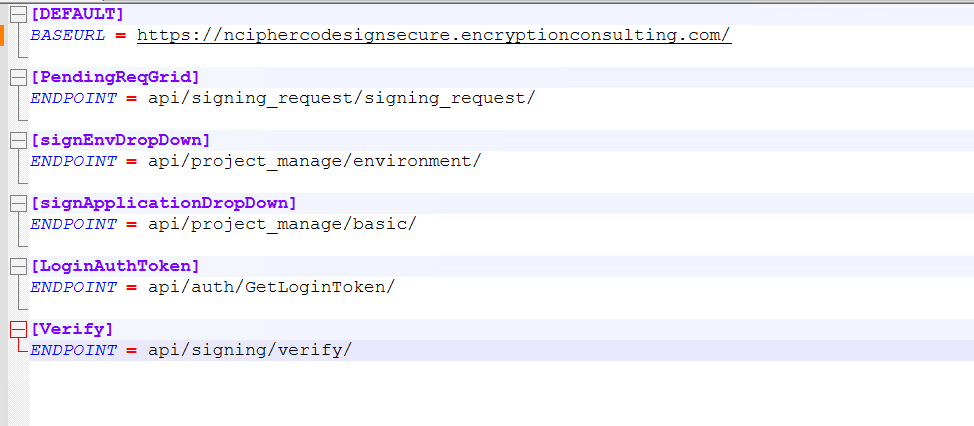 Config file BASEURL output