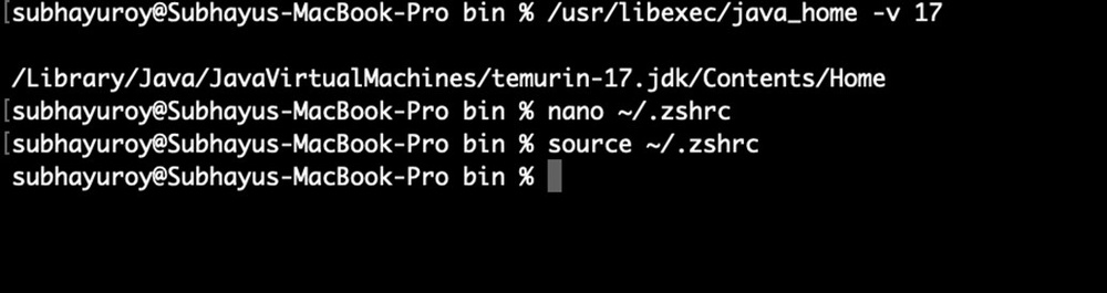 Terminal showing the .bash_profile file opened in nano