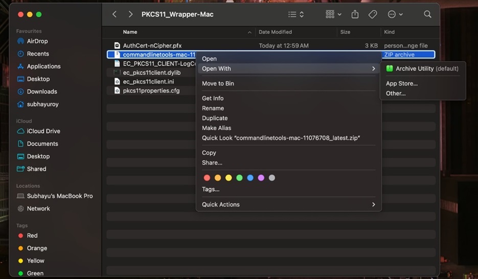 Extracted Android SDK command-line tools folder on macOS