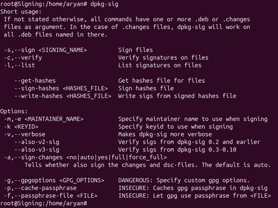 Dpkg sig check installed output