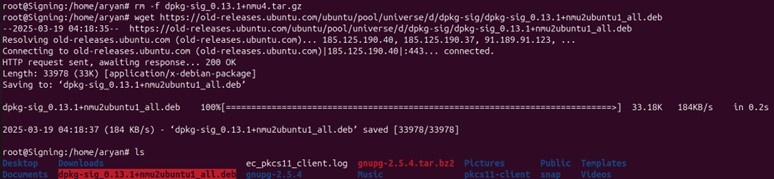 Dpkg sig download output