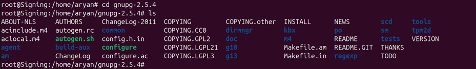 Gnupg cd output
