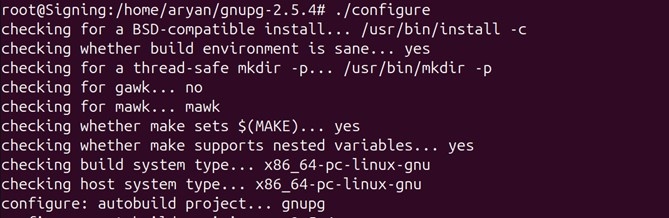 Gnupg configure output 1