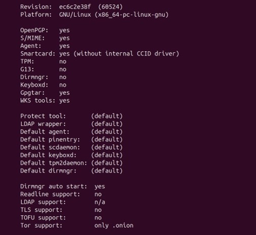 Gnupg configure success output