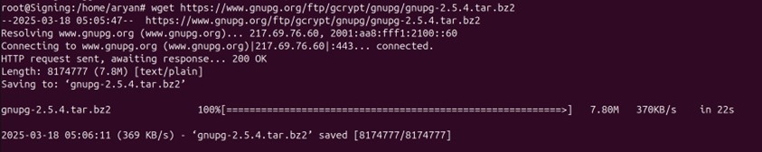Gnupg download output