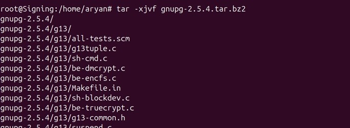 Gnupg extract output