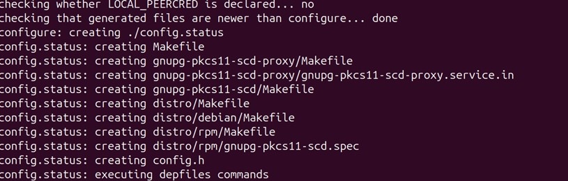 Gnupg pkcs11 scd configure success output