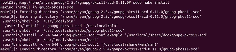 Gnupg pkcs11 scd install output