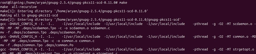 Gnupg pkcs11 scd make output