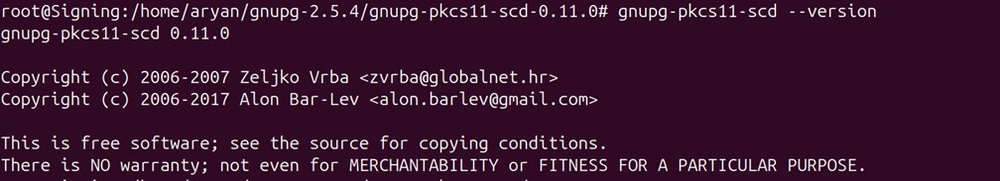 Gnupg pkcs11 scd version output