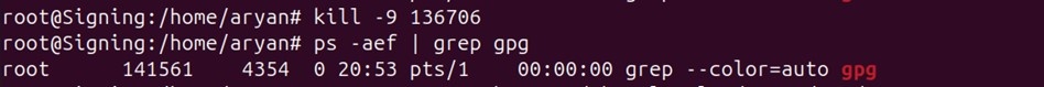 Gpg agent kill output 2