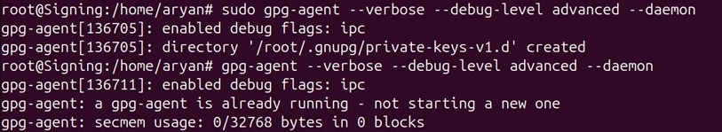 Gpg agent start output