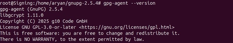 Gpg agent version output