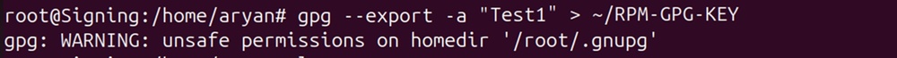 Gpg export key output
